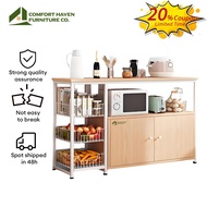 Comfort Haven Furniture Co.Rak Dapur Kitchen Storage Cabinet Microwave Oven Rack With Storage Basket