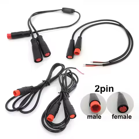 M8 2pin cable extension wire 2pin male female waterproof Connector 24awg 2A 28awg 0.8A for Electric 
