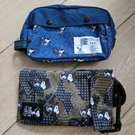 全新一套兩個 Snoopy 7-11 多用途袋 pouch 電話袋 case bag 男女合用 史努比 美國 印花 便利店