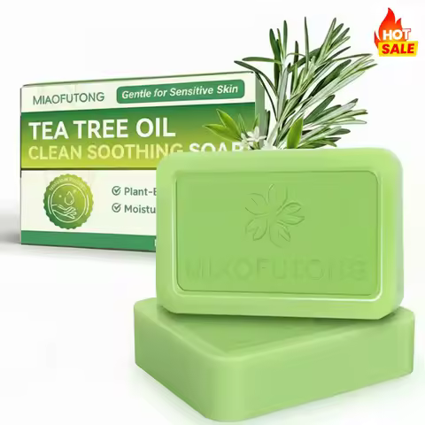 Tea Tree Soap, Soap Bar With Tea Tree Oil Gentle Exfoliating For Sensitive Skin Plant-Based Care Moi