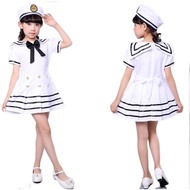 Sailor Uniform Summer Kids Costume Chorus Girl Boy Navy Halloween Cosplay Carnival Party Army