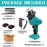 98VF Green Cordless Reciprocating Saw with 1/2pc Li-ion Battery 4 Blades Portable Rechargeable Metal