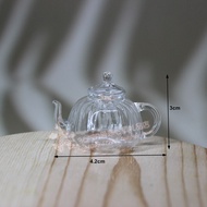 Mini Tea Pot Glass Bottomed Plate Nordic Style Transparent Colorless for Drinking Tea Dining Utensil