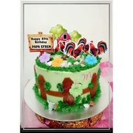 ◇Happy Birthday Cake Topper Rooster Theme