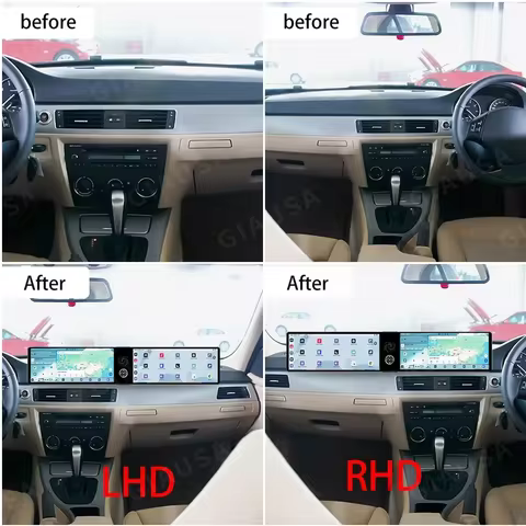 A Dual Screen Android14 ID9 Car Radio Screen For BMW 3 Series E90 E91 E92 E93 Carplay Multimedia Pla