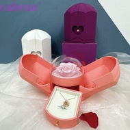 CABEZA Rose Drawer Packaging Box, Romantic Plastic Surprise Flower Jewelry Box, Ring Necklace Organi