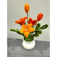 Handmade Fussy Wire flower - Trumpet Vine