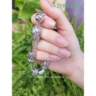 ZHULIAN (BT5113) Rantai Tangan Saduran Emas Putih. Zhulian Rohdium Plated Bracelet.