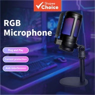 USB Microphone RGB Condenser Microphone Computer Microphone Game Microphone