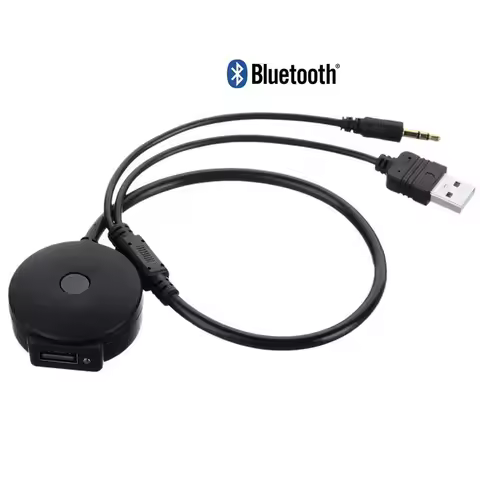 USB 3.5mm AUX to Bluetooth Audio Aux & USB Female Adapter Cable For BMW for Mini Cooper