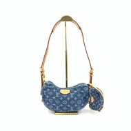 Louis Vuitton LV 藍色 丹寧 豌豆 子母 肩背包