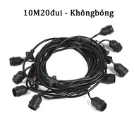Dây đèn trang trí ngoài trời 5m 10 đuôi 10m 15 đuôi 10m 20 đuôi chống nước lõi đồng cao cấp ĐỦ MÀU