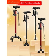 tongkat hiking tongkat kaki 4 Multifunctional Lightweight Adjustable Four-Corner Trekking Crutches E
