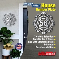House Number Plate Nombor Rumah 门牌 Stainless Steel 304 白钢门牌 RS107