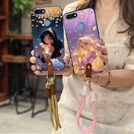 Back Cover Silicone Phone Case For Tecno POP2F/B1F Lanyard Shockproof Durable Soft case protective W