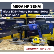 Nietz Electric Rotary Hammer Drill 800W NZRH01-800 3in1 *Mesin Drill Batu *Mesin 3 Function