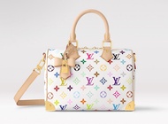 全新 2026 現貨 LV x TM 村上隆 白三彩 speedy25 sp25 Speedy Bandoulière 25 Louis Vuitton 