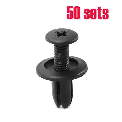 50set 6mm Car Fastener Clip Bumper Fender Liner Rivet for Automobile Veloster Chevrolet Onix Toyota 
