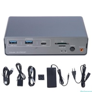 dingdongaa USB C Double Monitor KVM Dock With 13 Port USB C+ Two DP1 4 DP4K120hz For Streamlined Wor