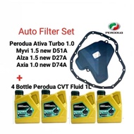Perodua Ativa1.0 Myvi1.5 D51A Alza1.5 D27A Axia D74A 2022 (4 bottle CVT FE_1L 9004M-50000 +auto Filt