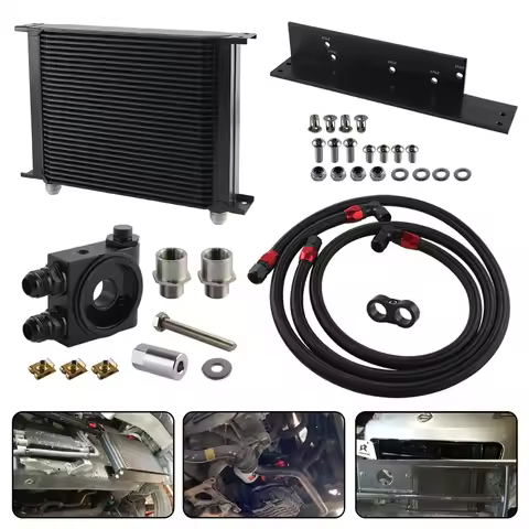 30 Row AN10 Bolt On Oil Cooler Kit Filter Thermostat Fits for Nissan Fairlady 350Z Z33 03-08 3.5L/37