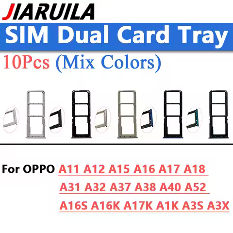 10pcs Mix Colors Micro SD SIM Dual Card Tray Holder Adapter For OPPO A11 A12 A15 A16 A17 A18 A31 A32