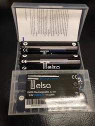 Telsa 18650 3.6v 3200mah 11.52wh 兩粒連電池盒 凸頭或平頭