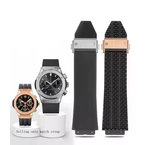 Watch Bands for HUBLOT BIG BANG Silicone 25*19mm Waterproof Men's Watch Strap Chain Watch Accessorie