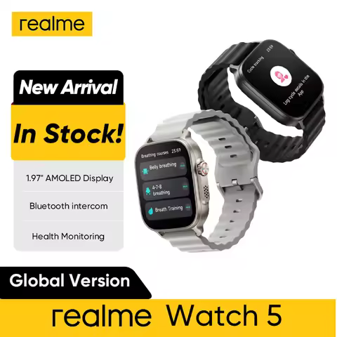 realme Watch 5 Smart Watch Global Version 1.97" AMOLED Display Sports & Health Monitoring 14-day Bat
