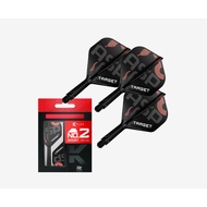 Target Darts ASP K Flex Integrated Dart Flights & Shafts | Pack of 3 K-Flex, No.2 | Short, Intermedi