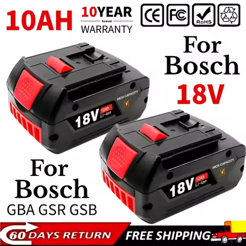 For Bosch professional 18V 10.0AH Li-ion battery BAT610G+AL1820CV replacement with LED & for Bosch q