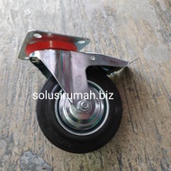 6" WHEELS LIVE BRAKES BLACK RUBBER WHEELS 6 IN TROLLEY TROLLEY DISPLAY wheels furniture furniture fu