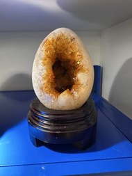 天然水晶 黃水晶龍蛋擺件 （總19 x 13 x 14cm)
