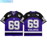 Football Jersey Fashion Casual V-neck Jersey Oversized Men Tee Clothing Streetwear Quick Dry Tops 8B
