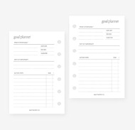 Pocket Goal Planner Insert Agenda Refill for Pocket size 6 Ring Binder 3.2 x 5