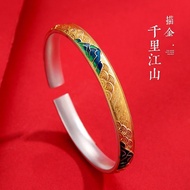 999 foot silver-drawn enamel bracelet opening thousands of miles of Jiangshan Chinese style niche de