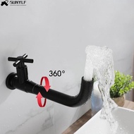 Kitchen Sink Faucet Wall Mount Basin Faucet Outdoor Garden Spout Mop Pool Tap