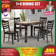 CT254NL6035 CC208W 1+4 Seater Imported Romania Marble 4 Feet Dining Set Kayu With High Quality Turke