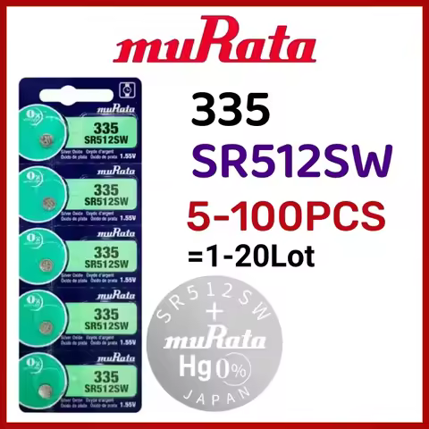 5-100PCS Original MURATA SR512SW 335 sr512sw SR 512SW watch button battery for Tissot CK Quartz watc