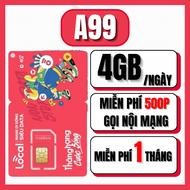 Sim 4G Mobifone MIỄN PHÍ THÁNG ĐẦU Gói Local A69 - A89 - A99 - A119 Miễn phí nghe gọi  Vào mạng thả 
