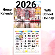 Calender 2026 /Horse Calender/ Kalender Kuda WITH SCHOOL HOLIDAY