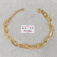 18k Paper Clip Bracelet Stainless Premium 7-8" size Non Faded Bracelet for Woman