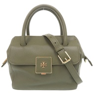 成色極佳 Tory Burch 標誌皮革綠色兩用手提包/單肩包 0513 [二手] Tory Burch
