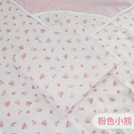 【OKPOLO】台灣製造四層紗雙色連帽包巾-1入(涼爽透氣) 粉色小熊