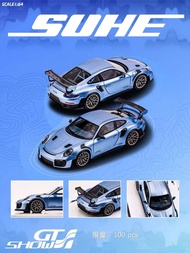 SUHE GT SHOW 1:64 911 GT2RS ice blue Diecast Model Car Resin Limited edition