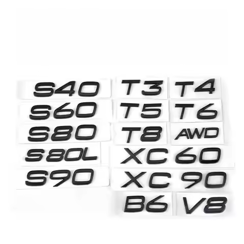 For VOLVO T5 T6 T8 AWD D3 D4 B8 Letter Rear Trunk Sticker S40 S60 S70 S80 S90 C70 XC40 XC60 XC70 XC8