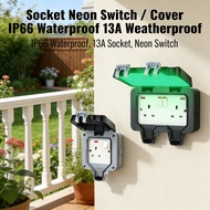 With 13A Socket IP66 Neon Switch Single Weatherproof Cover Waterproof