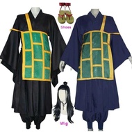 Jujutsu Kaisen Geto Suguru Cosplay Costume JJK Black Blue Kimono Uniform Shoes Wig Anime Clothes