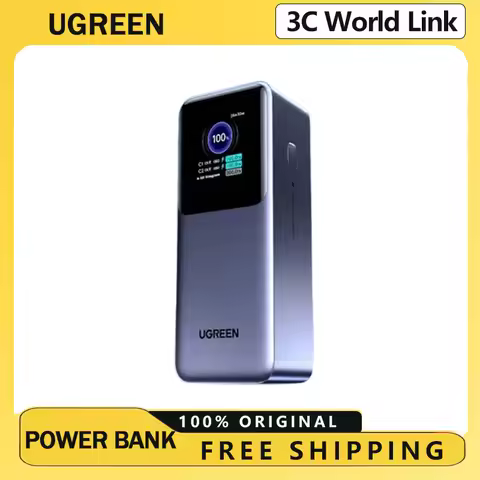 UGREEN 20000mAh Power Bank 165W Fast Charging Built-in 65CM Cable Portable External Battery For iPho