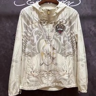 Edhardy Spring Autumn Men's Hooded Jacket 2026 Heavy Industry Hot Drilling Tiger Head Handsome Loose